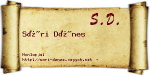 Sári Dénes névjegykártya